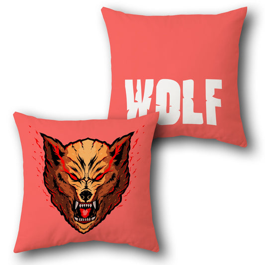 Fierce Wolf Graphic    Design Cushion Single (Front & Back)