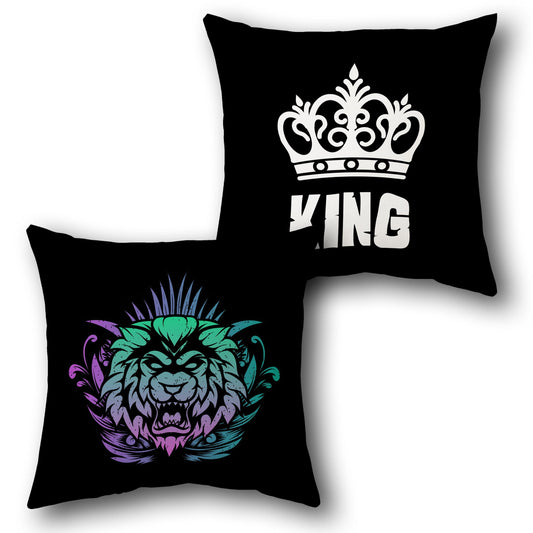Neon King Lion Tribal    Design Cushion Single (Front & Back)