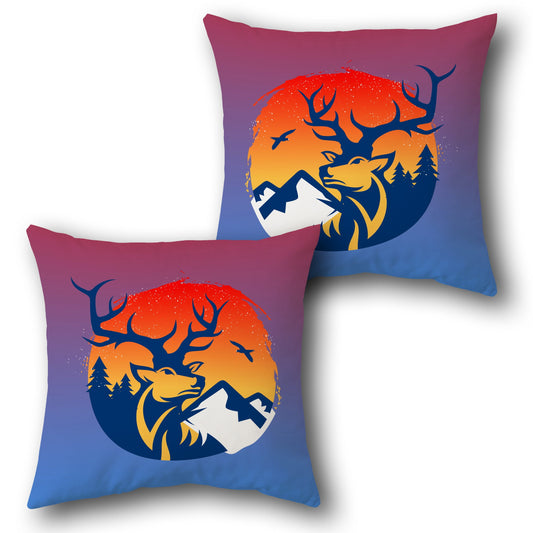 Sun Wilderness Deer     Design Cushion Single (Front & Back)