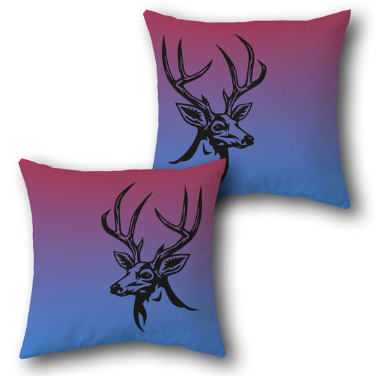 Bold Antler Line Art     Design Cushion Single (Front & Back)