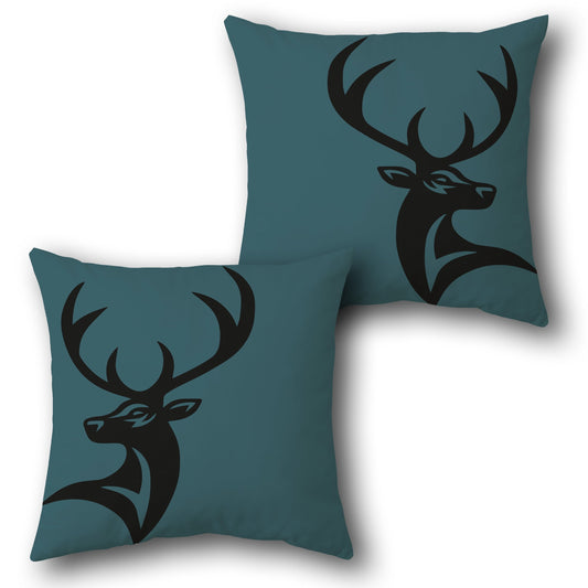 Tribal Deer Silhouette     Design Cushion Single (Front & Back)