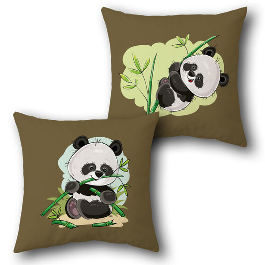 Adorable Panda Bamboo     Design Cushion Single (Front & Back)