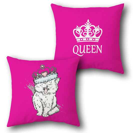 Royal Kitty "Queen"    Design Cushion Single (Front & Back)
