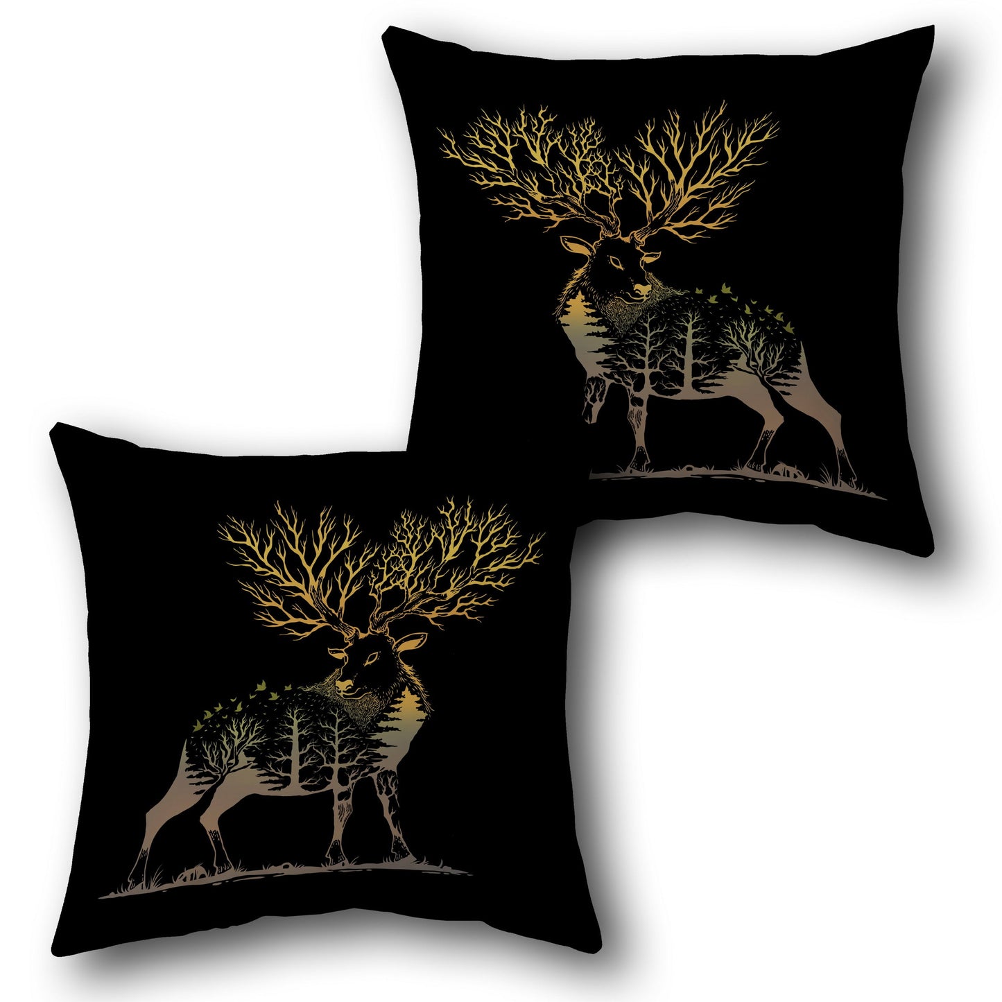 Mystical Forest Deer     Design Cushion Single (Front & Back)