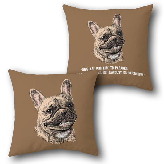 Smiling French Bulldog     Design Cushion Single (Front & Back)