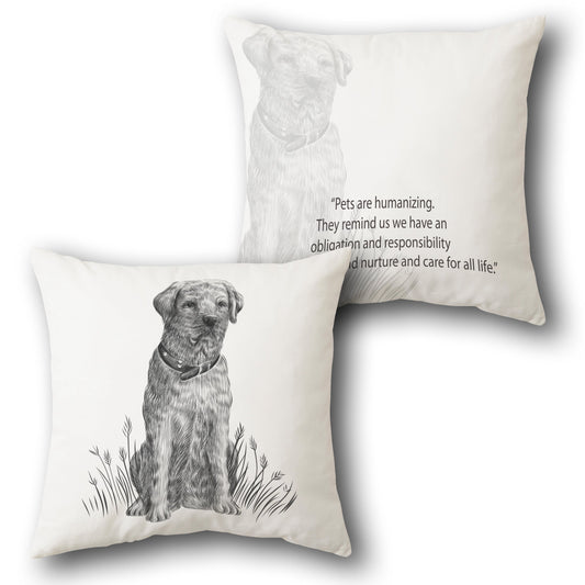 Sketch Terrier Pet Quote    Design Cushion Single (Front & Back)