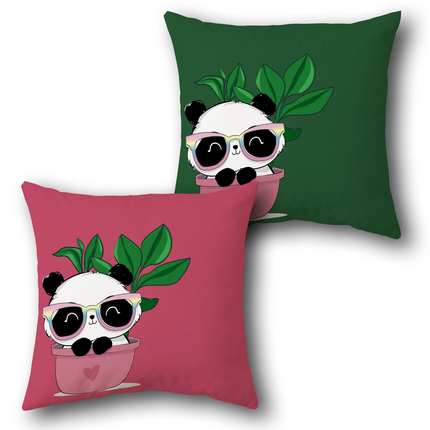 Cool Panda in Plant Pot    Design Cushion Single (Front & Back)