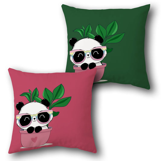 Cool Panda in Plant Pot    Design Cushion Single (Front & Back)