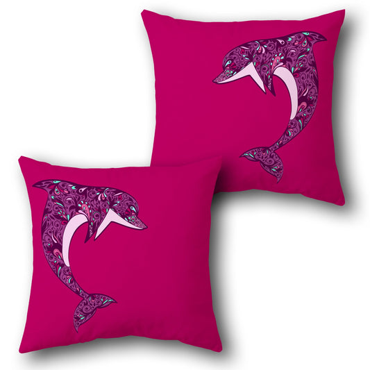 Intricate Dolphin    Design Cushion Single (Front & Back)