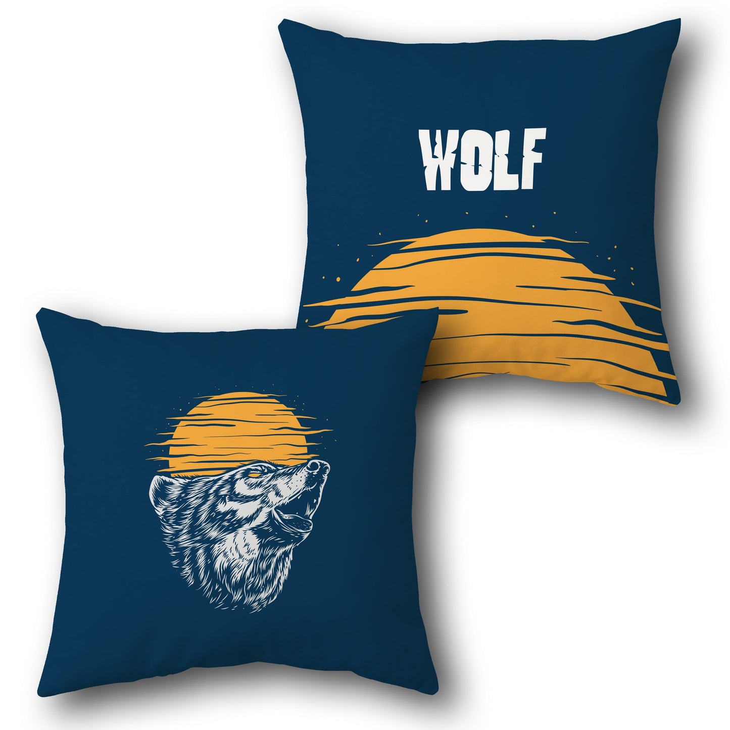 Howling Wolf Sun    Design Cushion Single (Front & Back)