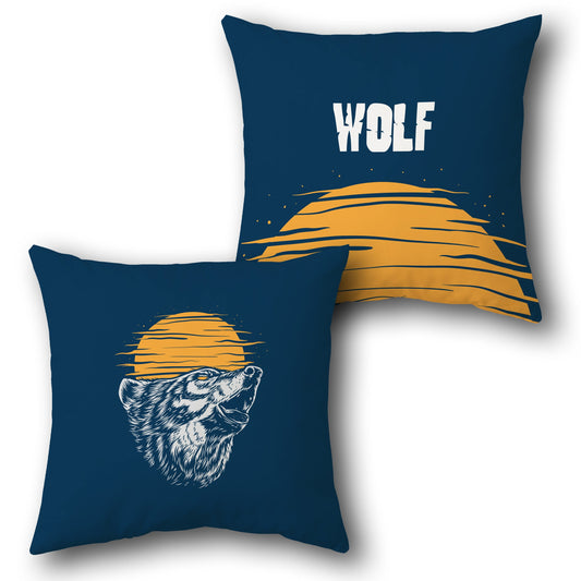 Howling Wolf Sun    Design Cushion Single (Front & Back)