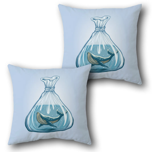 Whale in a Bag    Design Cushion Single (Front & Back)