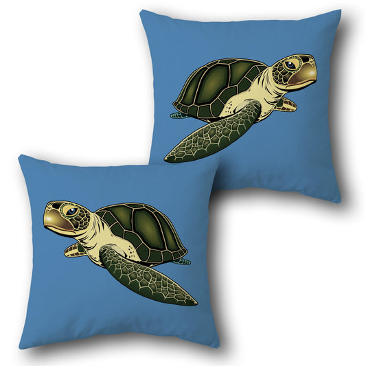 Bold Sea Turtle Duo    Design Cushion Single (Front & Back)