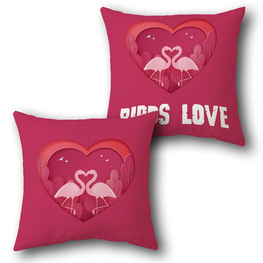 Birds Love Flamingo    Design Cushion Single (Front & Back)