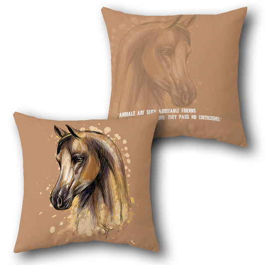 Gentle Horse Quote    Design Cushion Single (Front & Back)