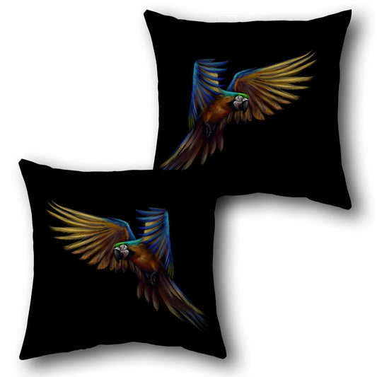 Vivid Macaw Midnight Flight    Design Cushion Single (Front & Back)