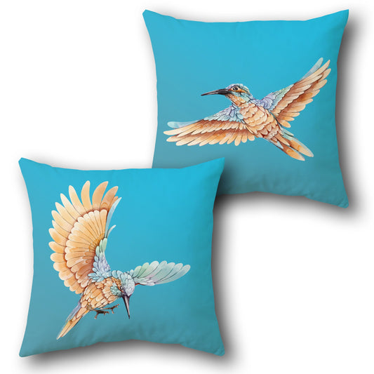 Elegant Hummingbird Flight     Design Cushion Single (Front & Back)
