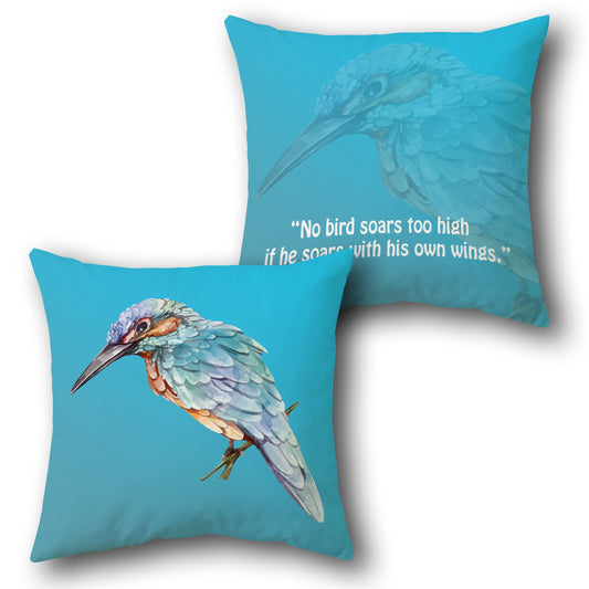 Inspirational Kingfisher Art     Design Cushion Single (Front & Back)