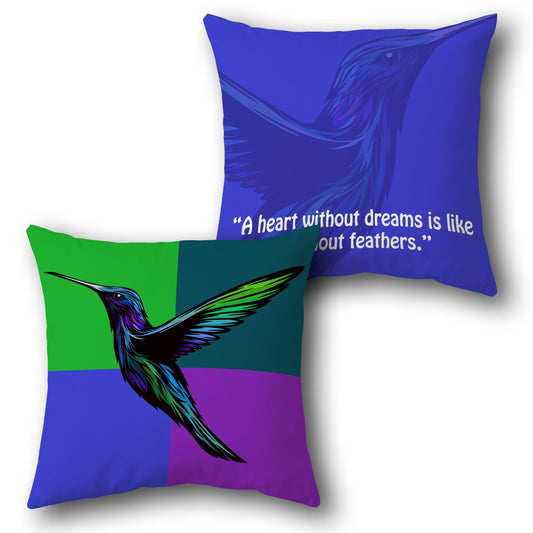 Dreamcatcher Hummingbird Art     Design Cushion Single (Front & Back)