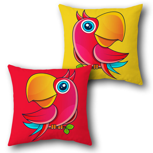 Tropical Tiki Parrot Pop Art    Design Cushion Single (Front & Back)