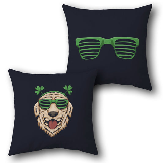 Shamrock Shades Dog    Design Cushion Single (Front & Back)