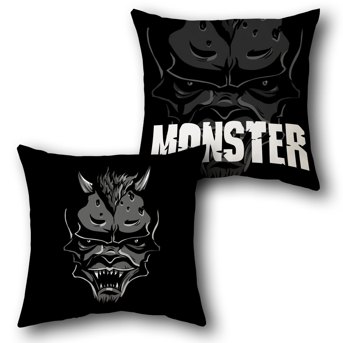Monster Face Graphic     Design Cushion Single (Front & Back)