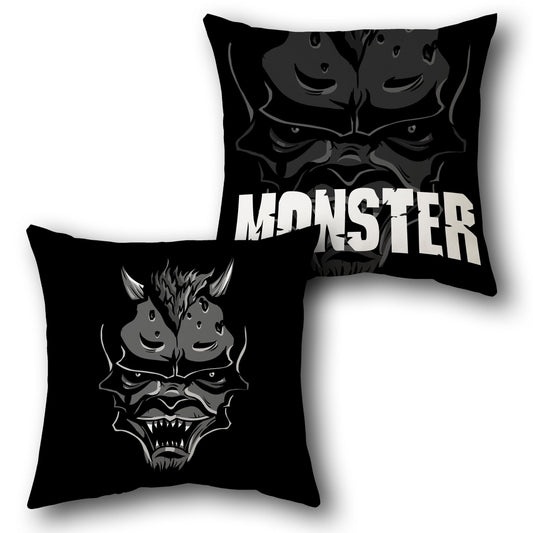 Monster Face Graphic     Design Cushion Single (Front & Back)