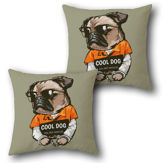 “Cool Dog” Mugshot    Design Cushion Single (Front & Back)
