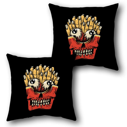Freaky Fries Skull    Design Cushion Single (Front & Back)