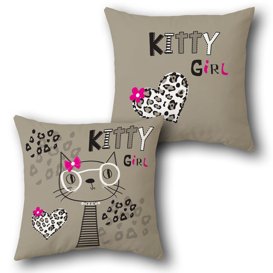 Kitty Girl    Design Cushion Single (Front & Back)
