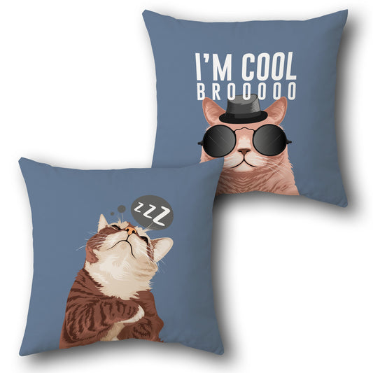 Cool Cat Vibes    Design Cushion Single (Front & Back)