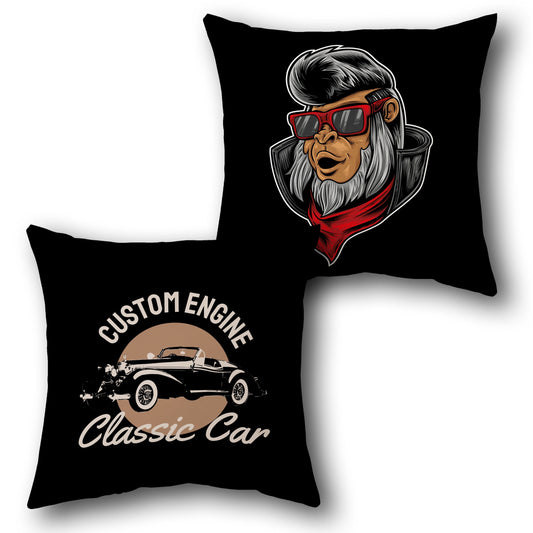 Retro Rebel & Classic Car    Design Cushion Single (Front & Back)