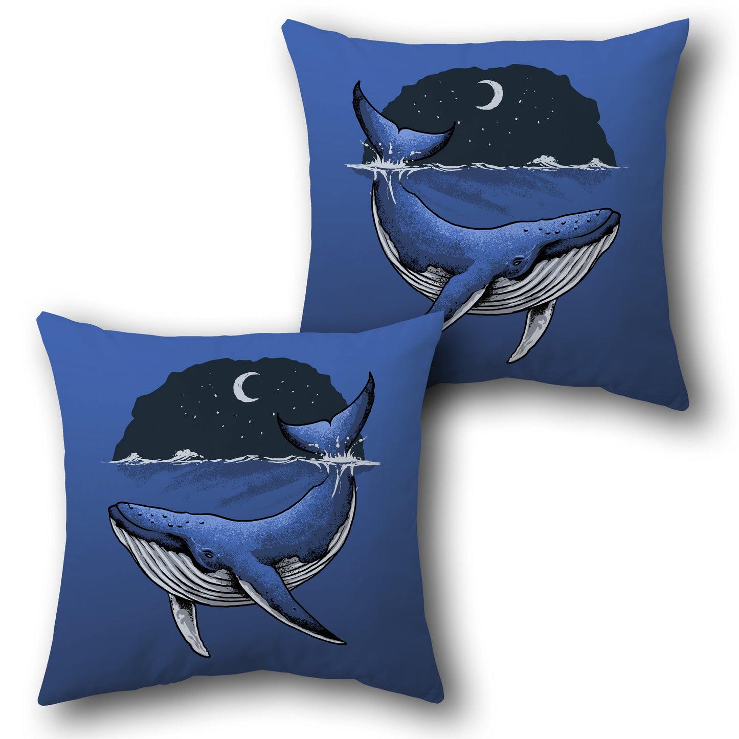 Midnight Whale Dream    Design Cushion Single (Front & Back)
