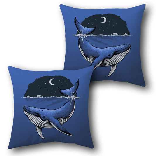Midnight Whale Dream    Design Cushion Single (Front & Back)