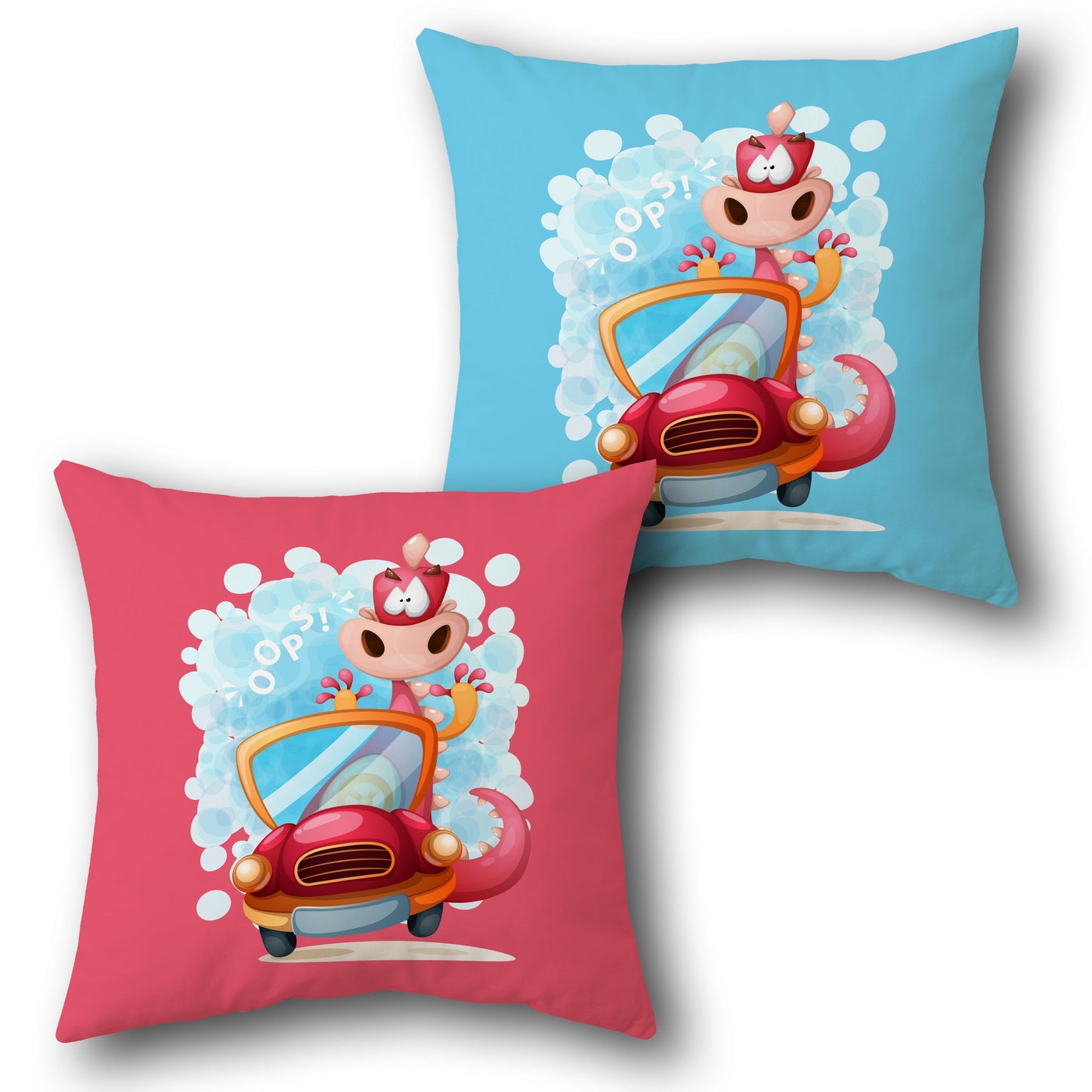 Oops Dino    Design Cushion Single (Front & Back)