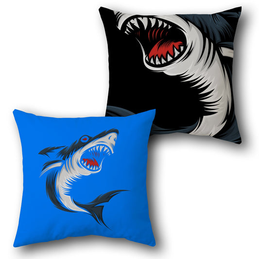 Fierce Shark Attack   – Ocean Predator Edition  Design Cushion Single (Front & Back)