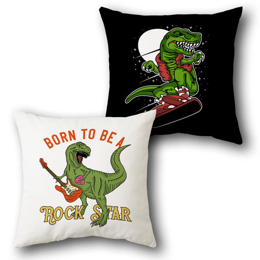 Retro Rex  Duo – Dinosaur Edition  Design Cushion Single (Front & Back)