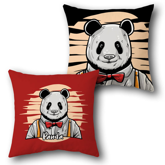 Dapper Panda   – Bowtie Edition  Design Cushion Single (Front & Back)