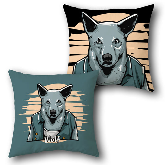 Urban Wolf   – Cool Canine Vibes  Design Cushion Single (Front & Back)