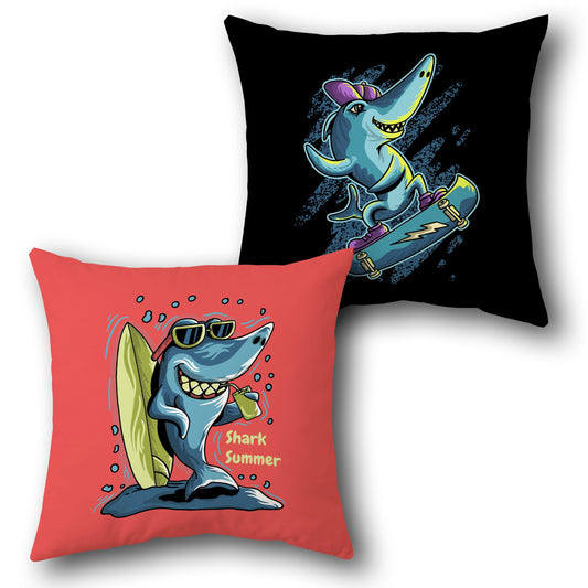 Shark Vibes   – Surf, Skate & Chill  Design Cushion Single (Front & Back)