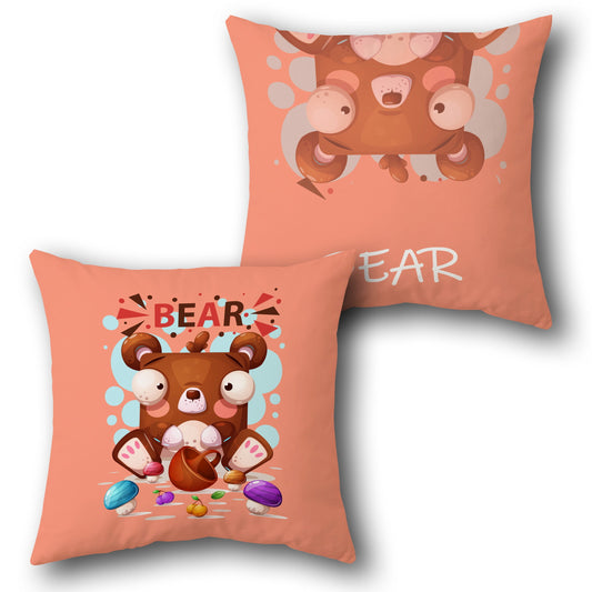 Product Name: Cute Bear    Design Cushion Single (Front & Back)