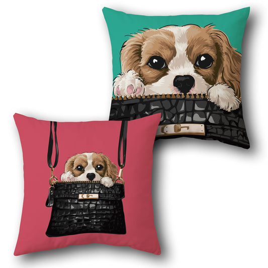 “Purse Pup Peekaboo” er-Inspired Dog    Design Cushion Single (Front & Back)