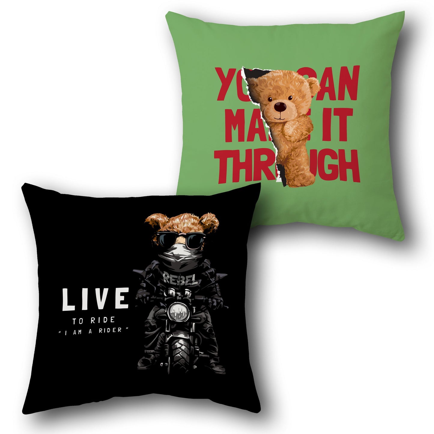 “Bear Strong & Bold” Dual Mood    Design Cushion Single (Front & Back)