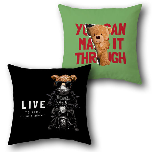 “Bear Strong & Bold” Dual Mood    Design Cushion Single (Front & Back)