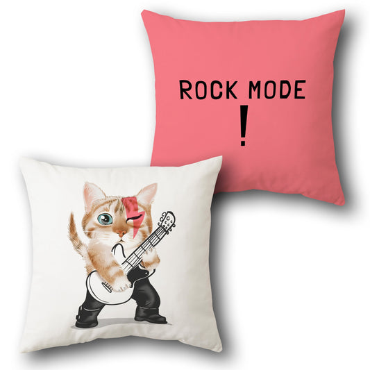 “Rock Mode Kitty”    Design Cushion Single (Front & Back)