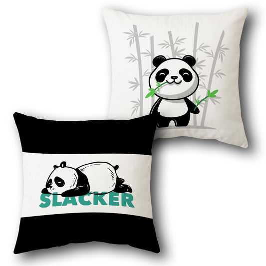 Lazy Panda & Bamboo Fun     Design Cushion Single (Front & Back)