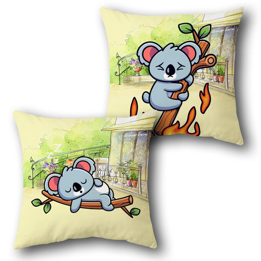 Dreamy & Distressed Koala    Design Cushion Single (Front & Back)