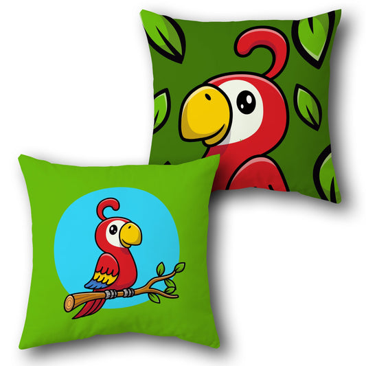 Colorful Parrot     Design Cushion Single (Front & Back)