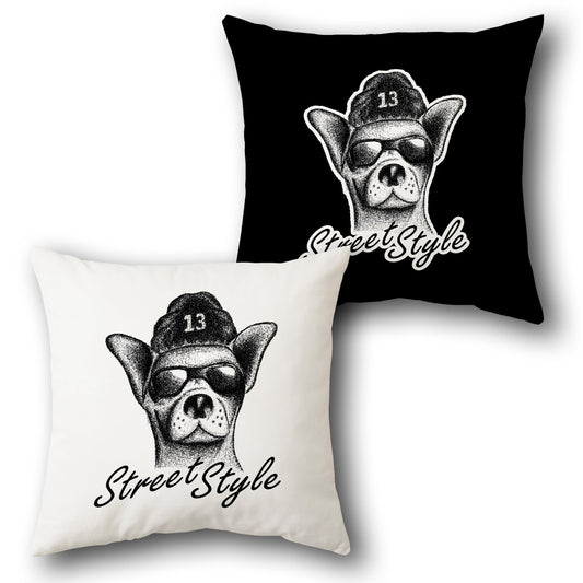 Street Style Dog     Design Cushion Single (Front & Back)
