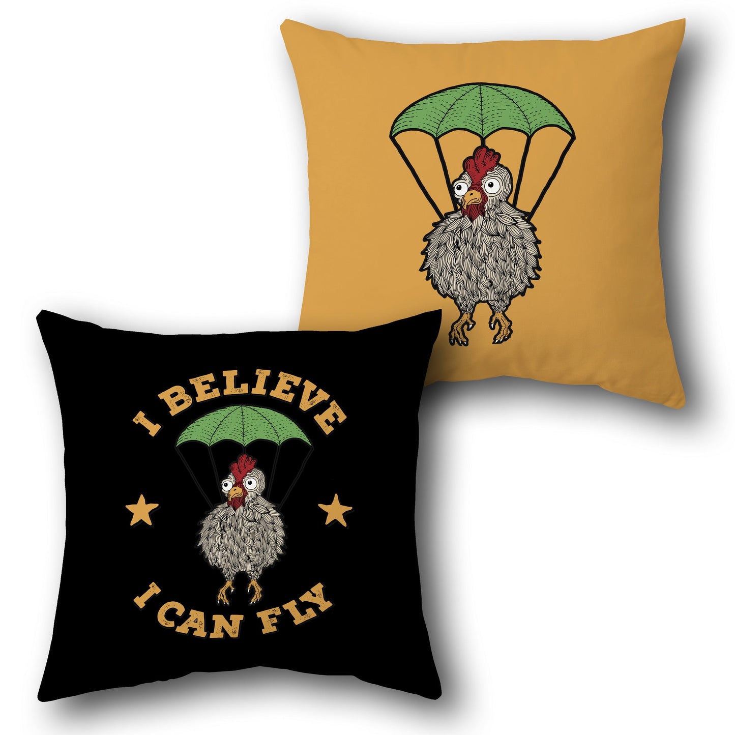 Flying Chicken Parachute    Design Cushion Single (Front & Back)
